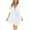 White, variant on Women's Above Knee Length Bathing Suit Elastic Band Beachwear Bunched Spring Break Chic Billowy Curvy Cool Black One Size