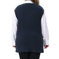 thumbnail image 3 of Agnes Orinda Women's Plus Size Sweater Vest Ribbed Knit V Neck Sleeveless Split Hem Casual Pullover Tank Tops 2X Dark Blue, 3 of 6