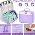 thumbnail image 7 of 3-Piece Backpack Set - Cute Backpack with Lunch Bag & Pencil Case, Black & Purple, 7 of 7