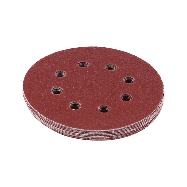 Herwey 10 Pcs Disques de Ponçage Ronds 125mm Rouges 8 Trous 60-1000 Papiers de Sable