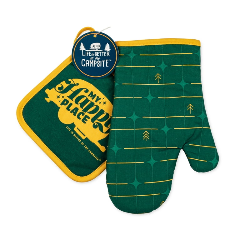 Camco Campsite Green Oven Mitt & Pot Holder