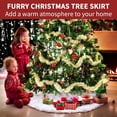 thumbnail image 5 of 30'' Christmas Tree Skirt Plush Faux Fur Mat Home Xmas Floor Cover Ornament Deco, 5 of 10