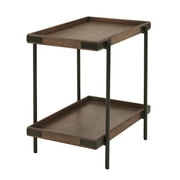 Kyra 27" Oak and Metal Side Table with Shelf