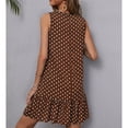 thumbnail image 4 of Women's Sleeveless Polka Dots Ruffle Tunic Dress Casual Summer Beach Tank Dresses Sundress, 4 of 6