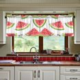 thumbnail image 3 of Yayeee Kitchen Curtains Tier Set of 2 Light Filtering 57"x36" Over Sink Window Panels, Cartoon Watermelon, 3 of 7