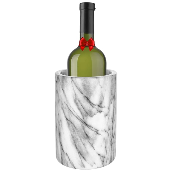 Marble Wine Chiller Bucket - Wine Bottle Cooler for Parties – Keep Beverages Chill in This Champagne/Wine Bucket – Marble Wine Bottle Chiller – Holds 750ml Bottle (Grey)