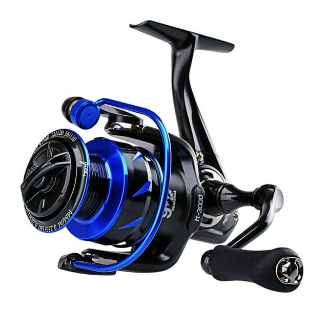 Moulinet de Spinning Poignée en Aluminium Max Drag 8KG 9+1BB et Bobine 5.2:1 Vitesse Roue Multicolore Moulinets de Pêche à la Carpe, Cadre Squelettique en Aluminium Rigide