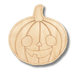 thumbnail image 2 of Unfinished Wood Etched Cute Jack o' Lantern Shape | Paint By Line Crafts 10" / 1/4", 2 of 2