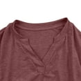 thumbnail image 5 of Miluxas Women's 3/4 Sleeve V Neck T Shirts Ruffle Sleeve Summer Casual Tops Wine XL(XL), 5 of 9