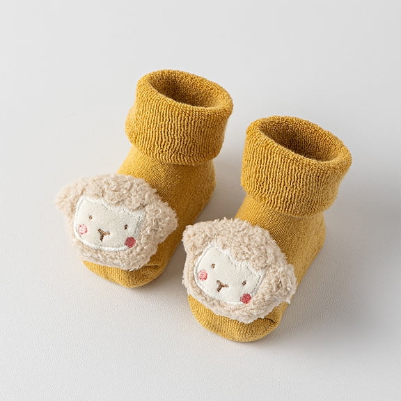 fnnxnal Kids Girls Crew Socks, Multicolor Soft Knit with Cute Applique, Newborn Kids,Size 0 month