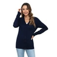 thumbnail image 5 of Uvplove Women Long Sleeve Soft Basic Knit Cardigan Sweater,Navy blue,S-3XL, 5 of 13