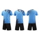 thumbnail image 1 of Conjuntos de blusas y camisas de manga corta con cuello en V. Conjunto de traje de fútbol de color sólido para niños para juegos deportivos universitarios, partidos de rendimiento, uniformes de entren, 1 of 5