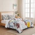 thumbnail image 5 of Twin Quilt Set 68''x86'', Botanical Flowers Lightweight Summer Bedspread Coverlet Set with 2 Pillow Shams, Farmhouse Pastoral Floral Plants Breathable All Season Quilt Bedding for Dorm/Bedroom, 5 of 9
