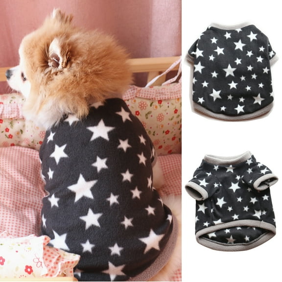Walbest Warm Dog Sweater, Soft Fleece Puppy Clothes Star Pattern Fashion Doggie Shirt Winter Outfits Sweatshirt for Small Pets Dogs Cats Chihuahua Teddy Pup Yorkshire