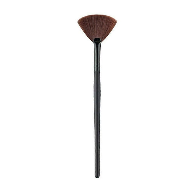 Face Powder Brush Makeup Cosmetics Beauty Accessory Blush Brush Highlighter Brush (Black Handle and Brown Bristles)