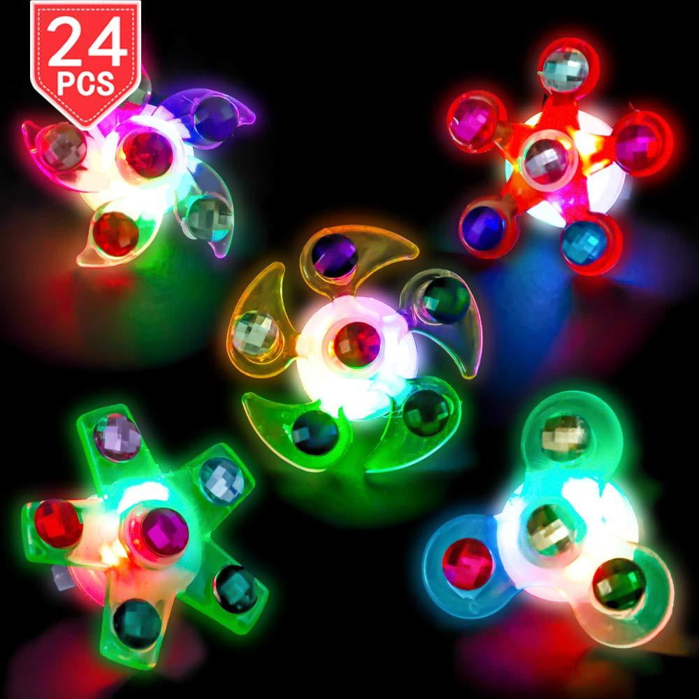 PROLOSO LED Rings Light Up Fidget Toys Glow in The Dark Party Favors