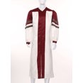 thumbnail image 3 of Eandarui Men Adults Choir Robe Long Sleeve Preacher Minister Church Robe School Graduation Gown Burgundy M, 3 of 6