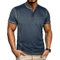 thumbnail image 2 of CHGBMOK Mens Henley Short Sleeve Shirt Breathable Lightweight Cotton T-Shirts Casual Solid Summer Basic Tee Shirt, 2 of 5