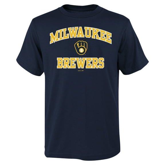 Youth Navy Milwaukee Brewers Heart & Soul T-Shirt