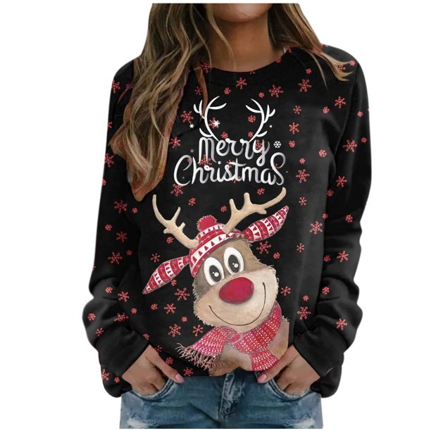 Sudadera Para Mujer Cuello Redondo Sudaderas de Otoño Camiseta Suelta Con Estampado de Moda Blusa de Manga Larga Tops Casuales Odeerbi ODB169326