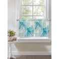 thumbnail image 4 of Turquoise Blue Marble 2 Panel Kitchen Curtains for Small Windows, Modern Abstract Art Cracks Bathroom Tier Curtain, Short Window Treatment for Bedroom/Living Room 55"x24", 4 of 6
