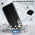 thumbnail image 4 of Phone Case for Samsung Galaxy S23 5G Case, Smart Clear View Window Luxury Slim Mirror for Galaxy S23 Case with Kickstand, Leather Hard PC Flip Shockproof Protective Cover Samsung S23 Case, Black, 4 of 7