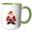 Green/White, variant on 3drose, Mid-century Modern Kitschy Santa Claus, 11oz Mug