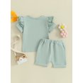 thumbnail image 3 of Bagilaanoe 2pcs Toddler Baby Girl Shorts Set Short Sleeve T Shirt Tops + Shorts 6M 12M 18M 24M 3T Kids Casual Summer Clothes, 3 of 8