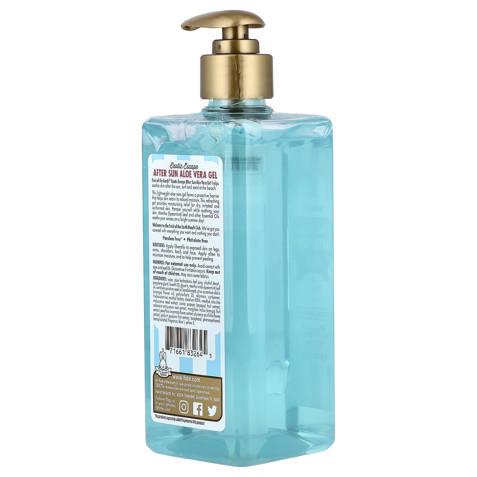 Fruit of the Earth Cabana Beach Club, Aloe Vera After Sun Gel with