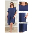 thumbnail image 5 of FEREMO 100% Cotton Nightgowns for Plus Size Women Oversized Night Shirts Short Sleeve House Dress Sleepwear with Pockets, 5 of 7