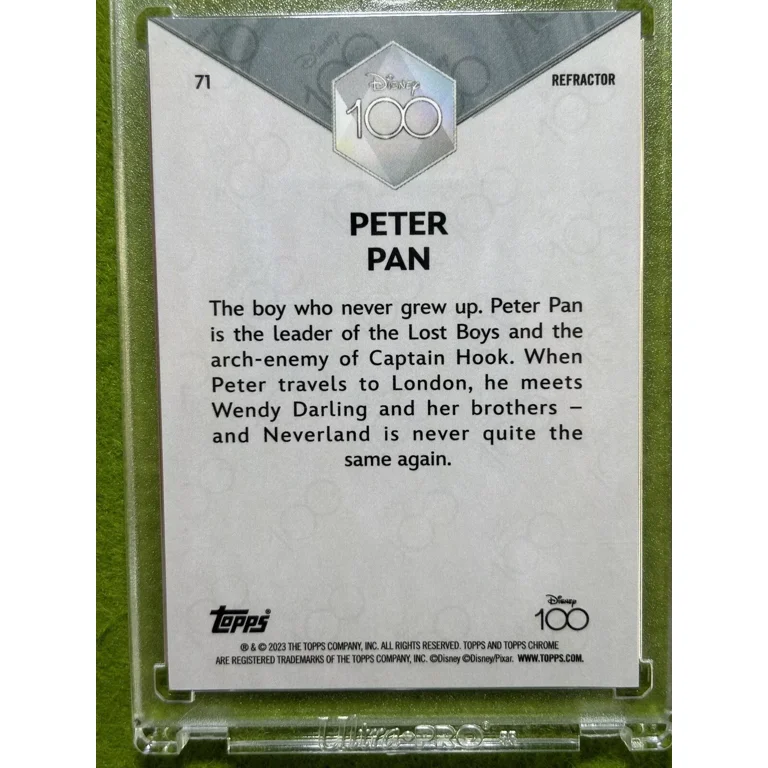 peter pan lorcana card Disney 100 SILVER REFRACTOR 2023 Topps Chrome USA SELLER 3 Willpower Peter Pan - Lost Boy