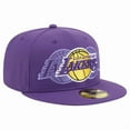 thumbnail image 3 of Men's New Era  Purple Los Angeles Lakers Tri-Hit 59Fifty Fitted Hat, 3 of 5