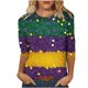 thumbnail image 3 of TaTaai Women's 3/4 Sleeve Carnival Printed Blouse, Round Neck Casual Top, Soft Fabric for Daily Home Work Casual Occasions Gift, 3 of 6