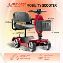 Edcsi Foldable Travel Motorized Scooter & Powered Electric Wheelchair - 4 Wheel Lightweight Mobility Scooter with Seat for Adults/Seniors