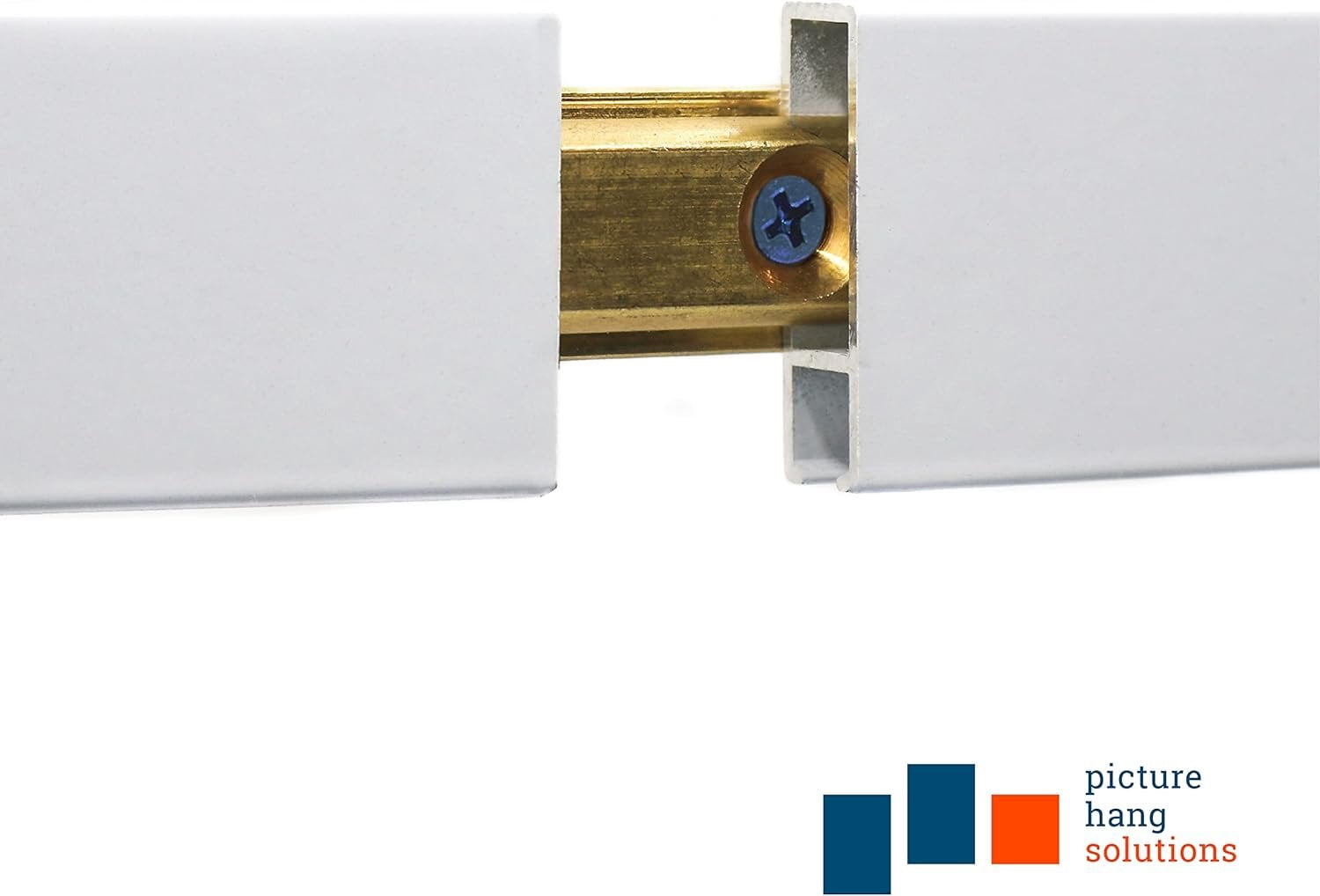 Picture Hang Solutions - Track 100 Picture Rail Kit - Includes 79-inch Wall Track, Steel Cords, Adjustable Hooks, and Hardware - Gallery Hanging Systems (1 set per pack)