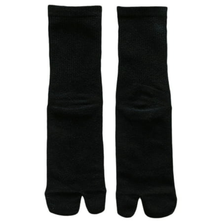 

CHAOMA Women Ribbed Cotton Split Toe Tabi Crew Socks Harajuku Neon Solid Color Skateboard Flip Flop Sandal Mid Tube Hosiery