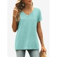 thumbnail image 5 of Womens Summer Sleeve V Neck Casual Tops Tshirts, 5 of 6