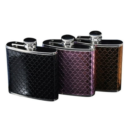 

3Pcs 6Oz Portable Stainless Steel Hip Flask Flagon Whiskey Wine Pot Cover Bottle Travel Drinkware