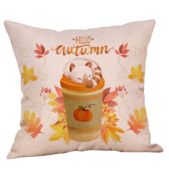 OAVQHLG3B Halloween Pillow Case,Pumpkin Print Pillow Cover, Happy Halloween Linen Sofa Bed Throw Cushion Cover Halloween Decoration (18" x 18")