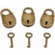thumbnail image 1 of 3Pcs Mini Bronze Antique Padlock Small Metal Padlock Archaize Style Lock Mini Lock with Key, 1 of 4