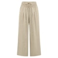 thumbnail image 4 of Linen Pants Women High Waist Elastic Loose Comfy Pocket Casual Wide Leg Sweatpants Women Beige L, 4 of 4