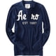 thumbnail image 1 of Aeropostale Mens Est 1987 Henley Shirt, Azul, X-Small, 1 of 1