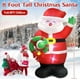 thumbnail image 3 of Guirnalda inflable navideña gigante de 8 pies con Papá Noel sosteniendo guirnaldas para decoraciones al aire libre, LED incorporados y estacas de cuerdas, Papá Noel inflable gigante, decoración de pat, 3 of 3