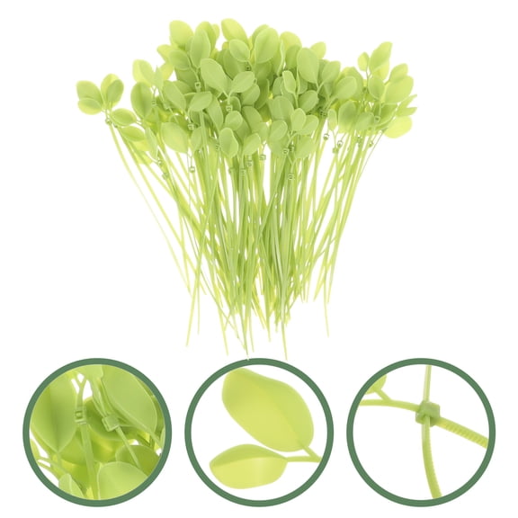 MLINS  100 Pcs Nylon Cable Wire Ties Zip for Binding Multipurpose Leaf-shaped Green