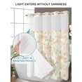 thumbnail image 4 of No Hook Cloth Fabric Shower Curtain with Snap in Liner, Beige Flowers Waterproof Shower Curtains Set with See Through Top Window, Farmhouse Botanical Floral Green Leaves Bath Curtains Shower 72"x72", 4 of 6