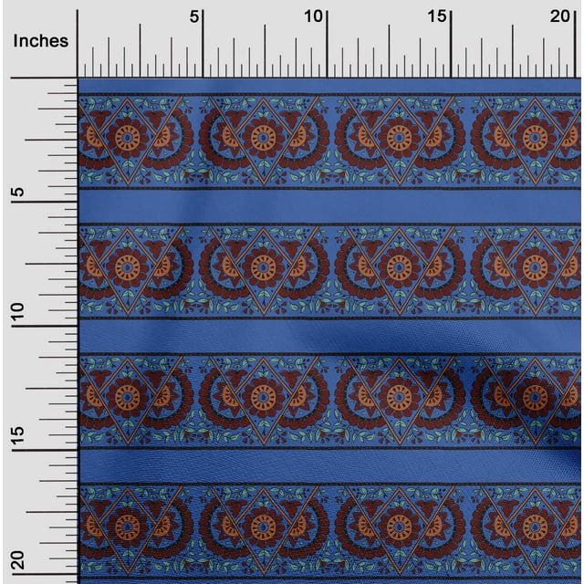oneOone Cotton Flex Fabric Geometric|Leaves & Floral Block Print Fabric By The Yard 40 Inch Wide