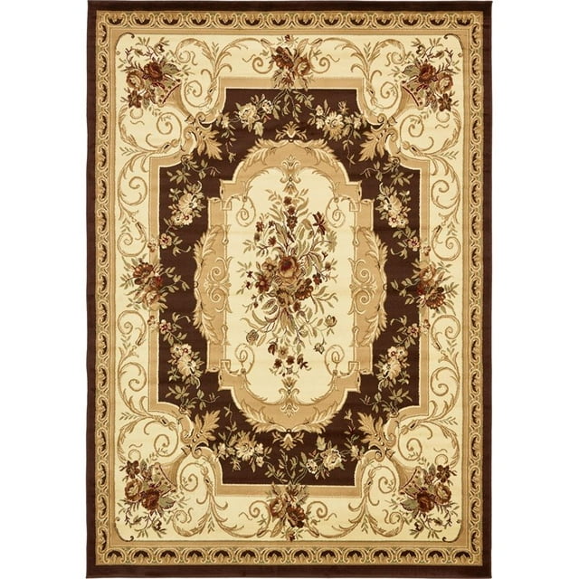 Unique Loom Versailles Medallion Motif Rug 8' x 11' 4 Rectangle Brown/Ivory