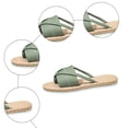 thumbnail image 5 of Rokment Women's Straw Flip Flops Flat Slides Sandals Bohemian Beach Stylish Casual Dress Slip on Lightweight Comfortable Walking Slippers Summer Green Size 6, 5 of 7
