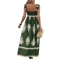 thumbnail image 3 of Womens Square Neck Boho Maxi Dress Casual Long Spring Summer Dresses Sundresses for Women Beach Vacation 2025 Green XXL, 3 of 8