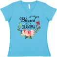 thumbnail image 3 of Inktastic Blessed to Be a Grandma with Flowers Women's V-Neck T-Shirt, 3 of 5